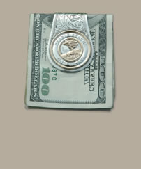 Pebble Beach Gold & Sterling Silver Money Clip